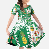 Norfolk Island Christmas Family Matching Off Shoulder Maxi Dress and Hawaiian Shirt Festive Beach Vibes - Polynesian Pride