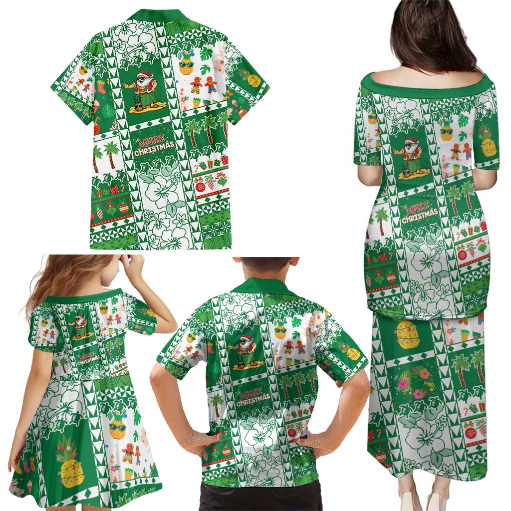 Norfolk Island Christmas Family Matching Puletasi and Hawaiian Shirt Festive Beach Vibes - Polynesian Pride