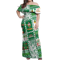 Norfolk Island Christmas Off Shoulder Maxi Dress Festive Beach Vibes - Polynesian Pride