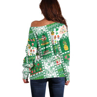 Norfolk Island Christmas Off Shoulder Sweater Festive Beach Vibes - Polynesian Pride