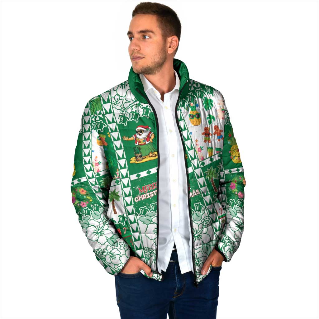 Norfolk Island Christmas Padded Jacket Festive Beach Vibes - Polynesian Pride
