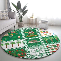 Norfolk Island Christmas Round Carpet Festive Beach Vibes - Polynesian Pride