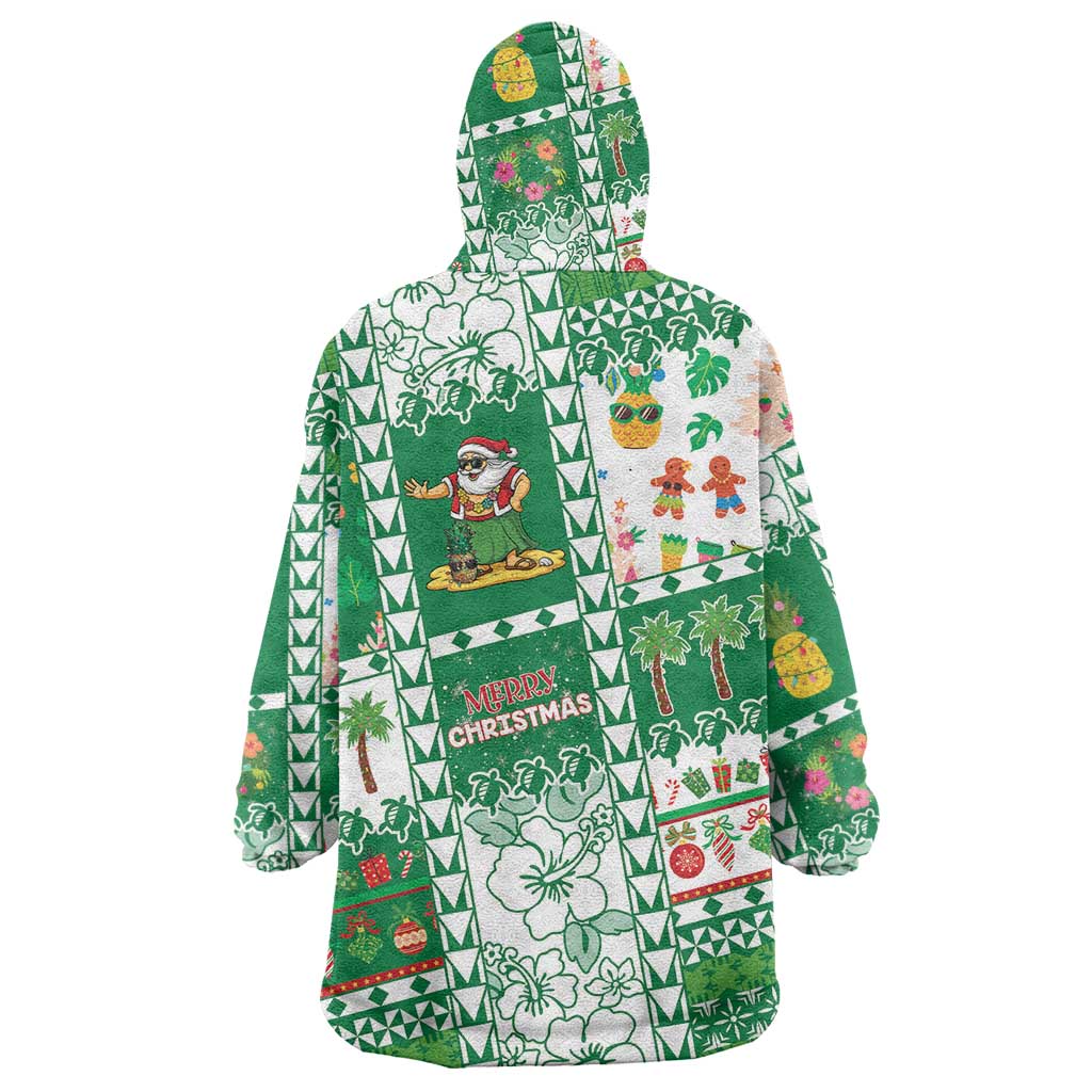 Norfolk Island Christmas Wearable Blanket Hoodie Festive Beach Vibes - Polynesian Pride