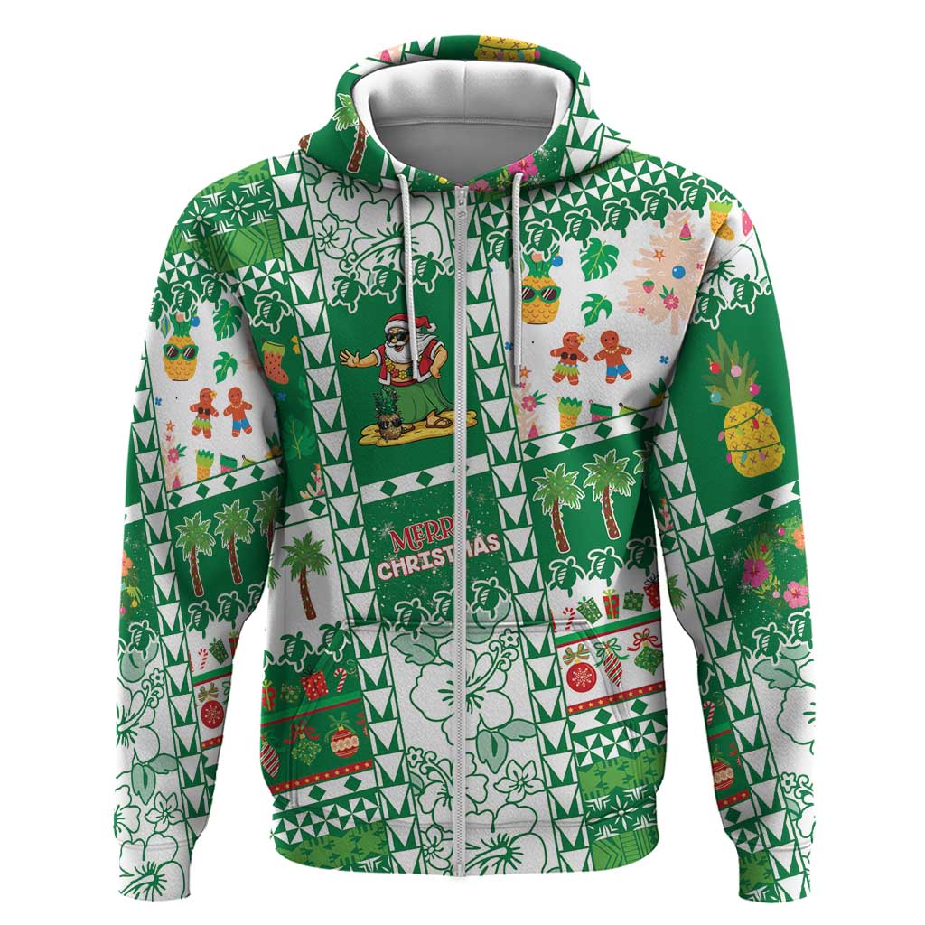 Norfolk Island Christmas Zip Hoodie Festive Beach Vibes - Polynesian Pride