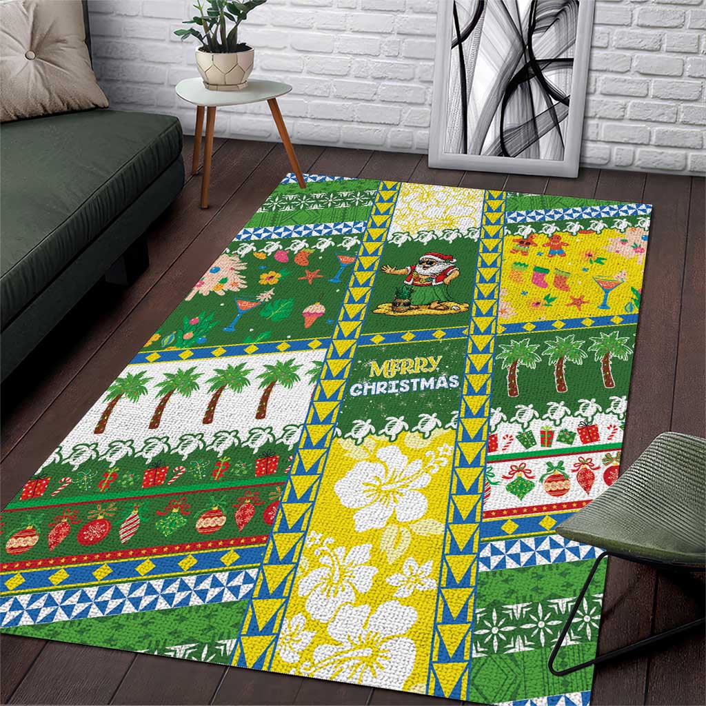Pitcairn Islands Christmas Area Rug Festive Beach Vibes - Polynesian Pride