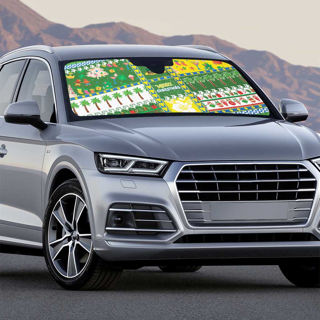 Pitcairn Islands Christmas Auto Sun Shade Festive Beach Vibes - Polynesian Pride