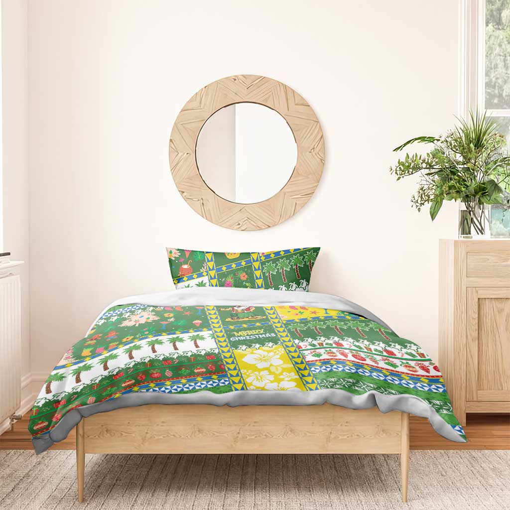 Pitcairn Islands Christmas Bedding Set Festive Beach Vibes - Polynesian Pride