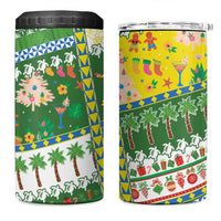 Pitcairn Islands Christmas 4 in 1 Can Cooler Tumbler Festive Beach Vibes - Polynesian Pride