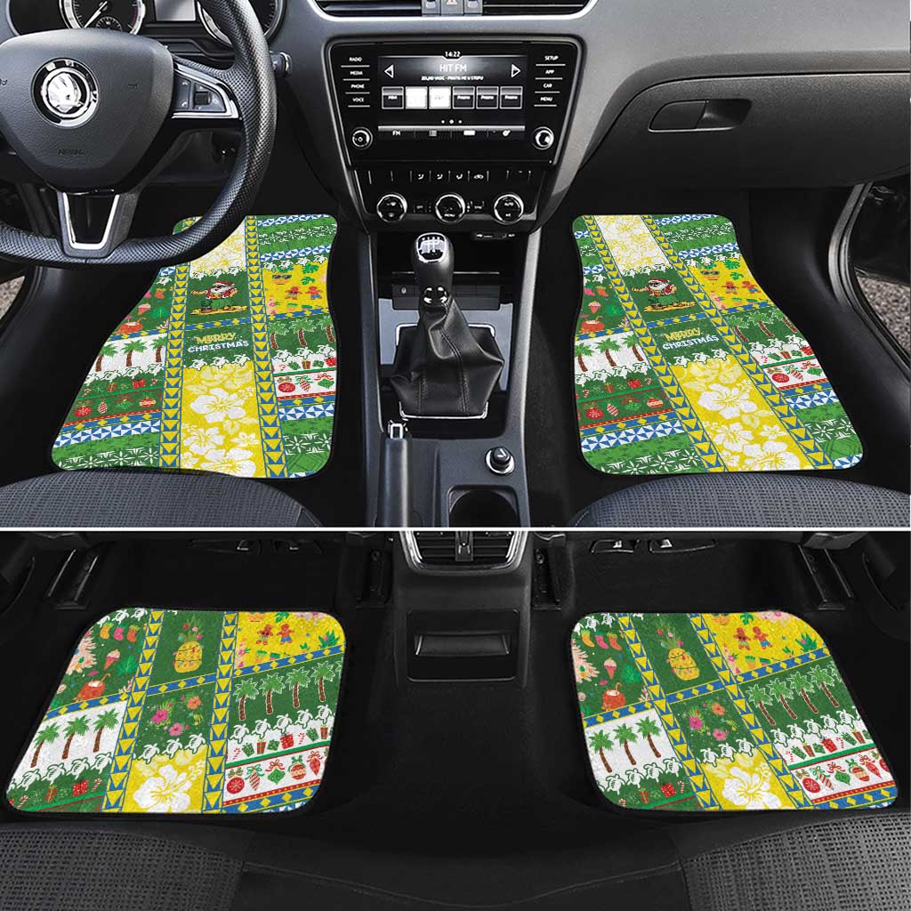 Pitcairn Islands Christmas Car Mats Festive Beach Vibes - Polynesian Pride