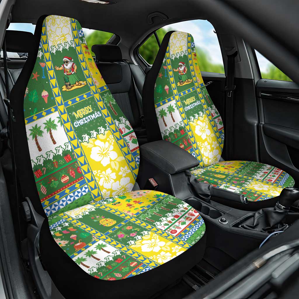 Pitcairn Islands Christmas Car Seat Cover Festive Beach Vibes - Polynesian Pride