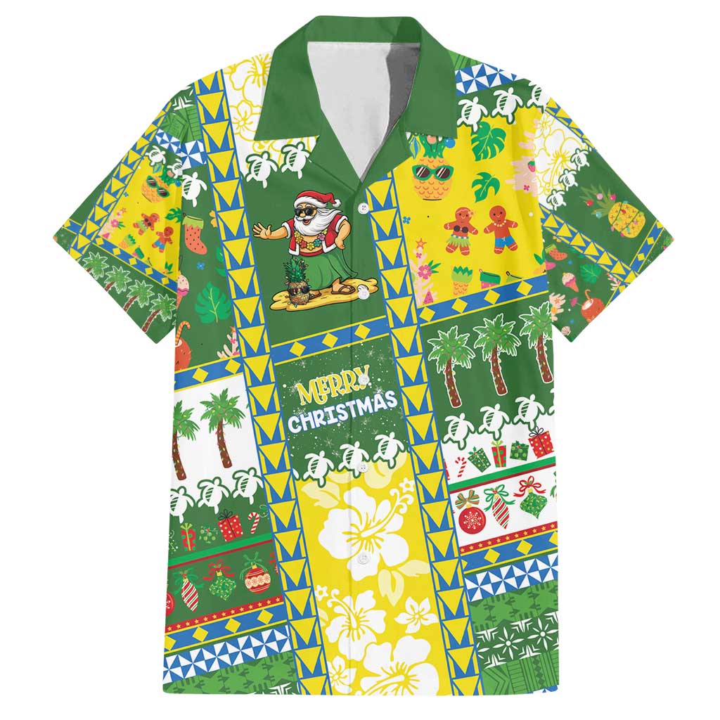 Pitcairn Islands Christmas Family Matching Off Shoulder Maxi Dress and Hawaiian Shirt Festive Beach Vibes - Polynesian Pride