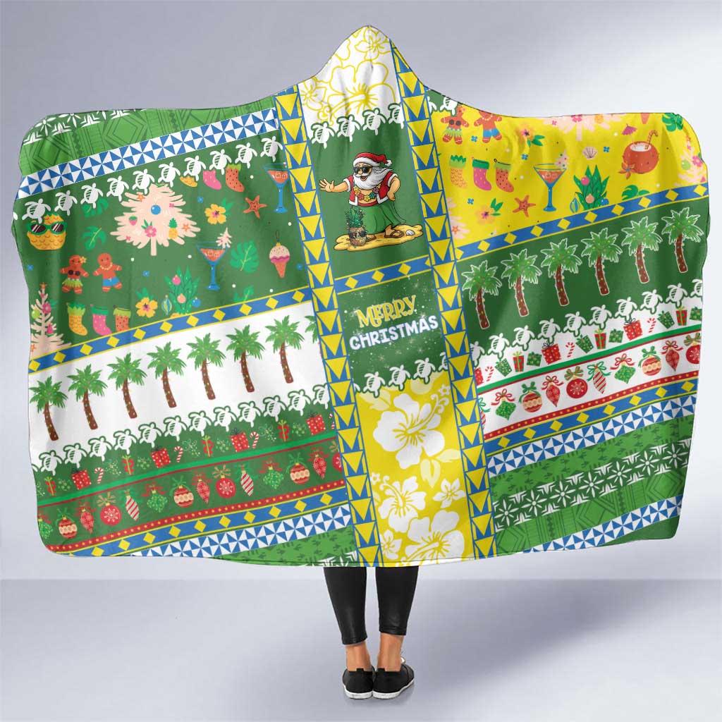 Pitcairn Islands Christmas Hooded Blanket Festive Beach Vibes LT05 One Size Colorful - Polynesian Pride