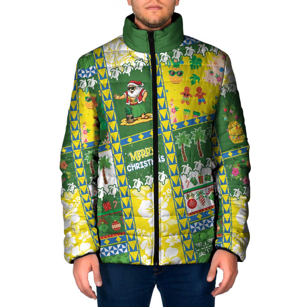 Pitcairn Islands Christmas Padded Jacket Festive Beach Vibes - Polynesian Pride
