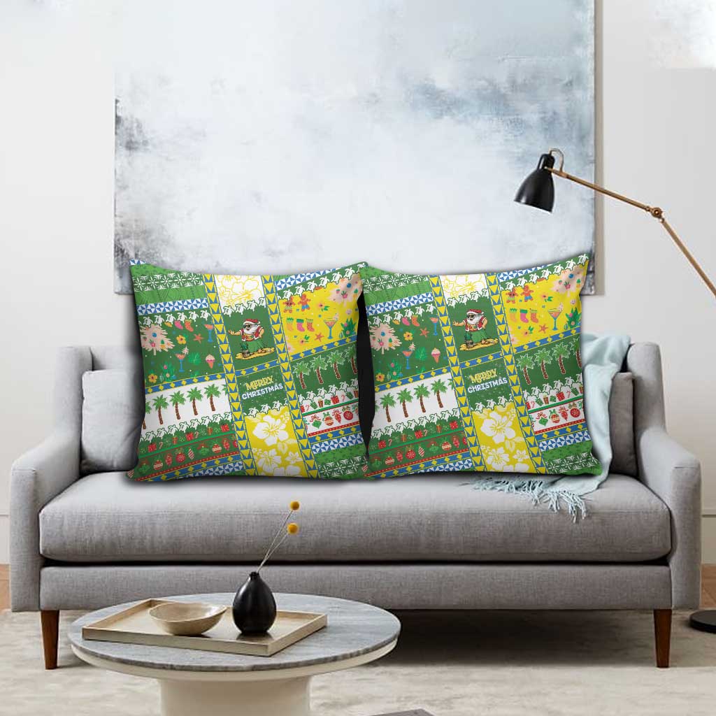 Pitcairn Islands Christmas Pillow Cover Festive Beach Vibes - Polynesian Pride