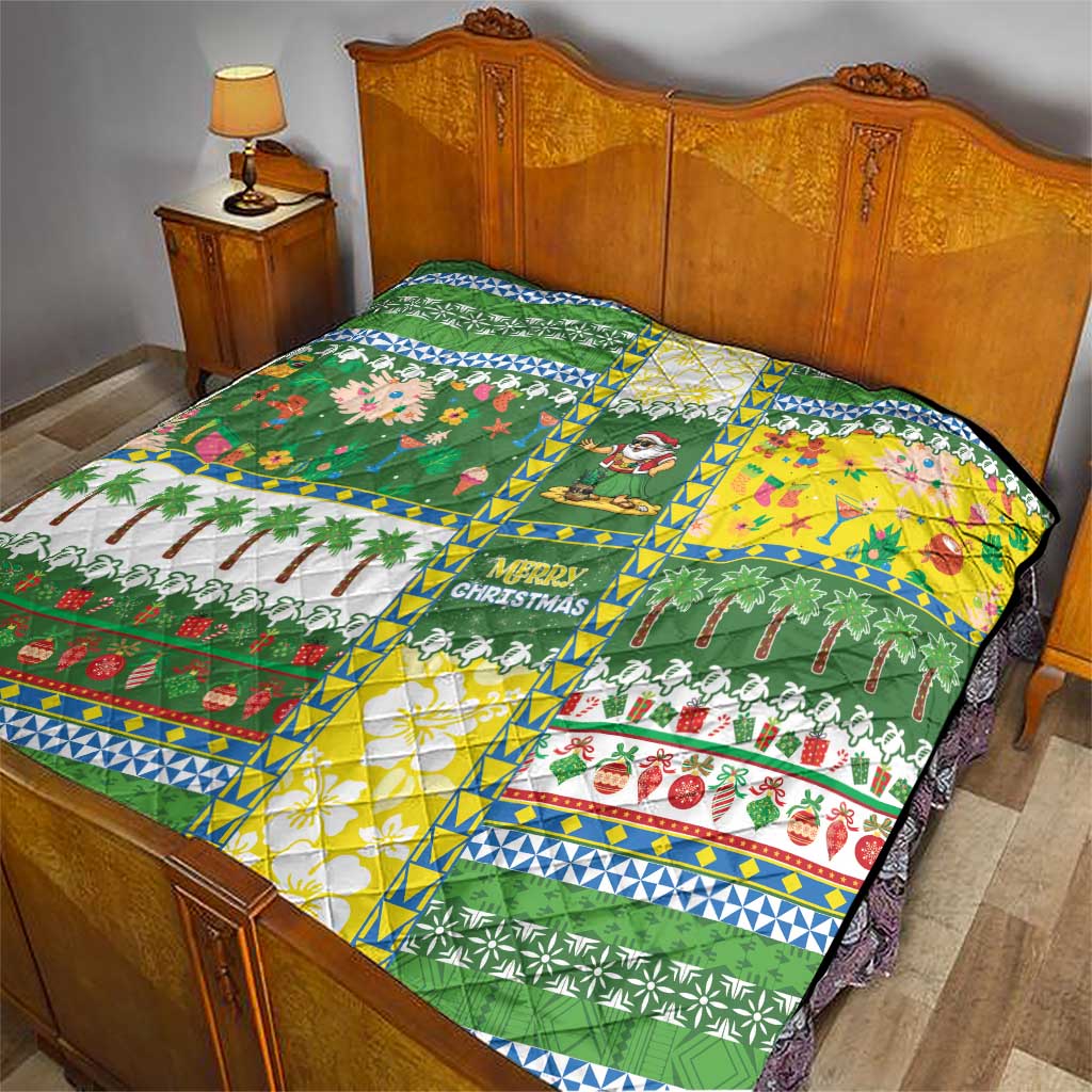 Pitcairn Islands Christmas Quilt Festive Beach Vibes - Polynesian Pride