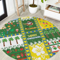 Pitcairn Islands Christmas Round Carpet Festive Beach Vibes - Polynesian Pride