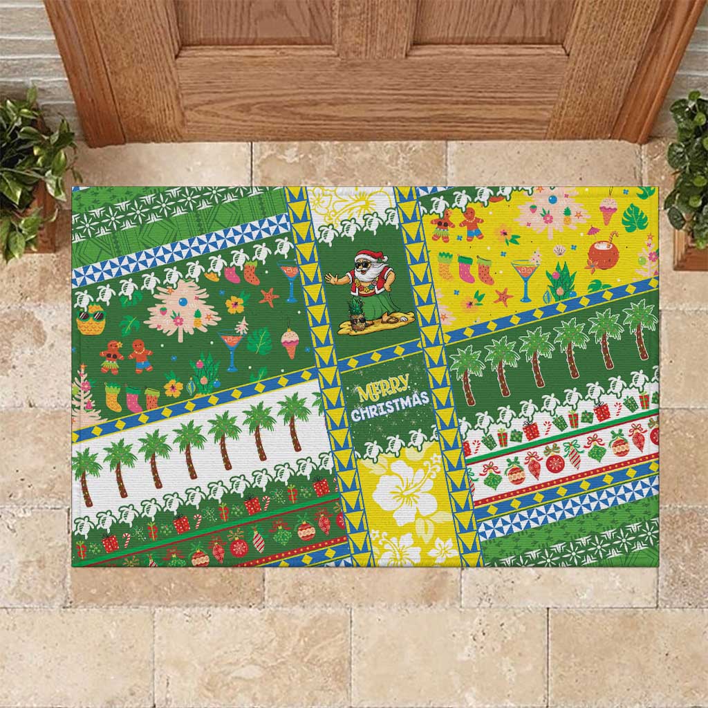 Pitcairn Islands Christmas Rubber Doormat Festive Beach Vibes LT05 Colorful - Polynesian Pride