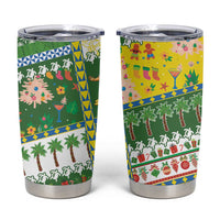 Pitcairn Islands Christmas Tumbler Cup Festive Beach Vibes - Polynesian Pride