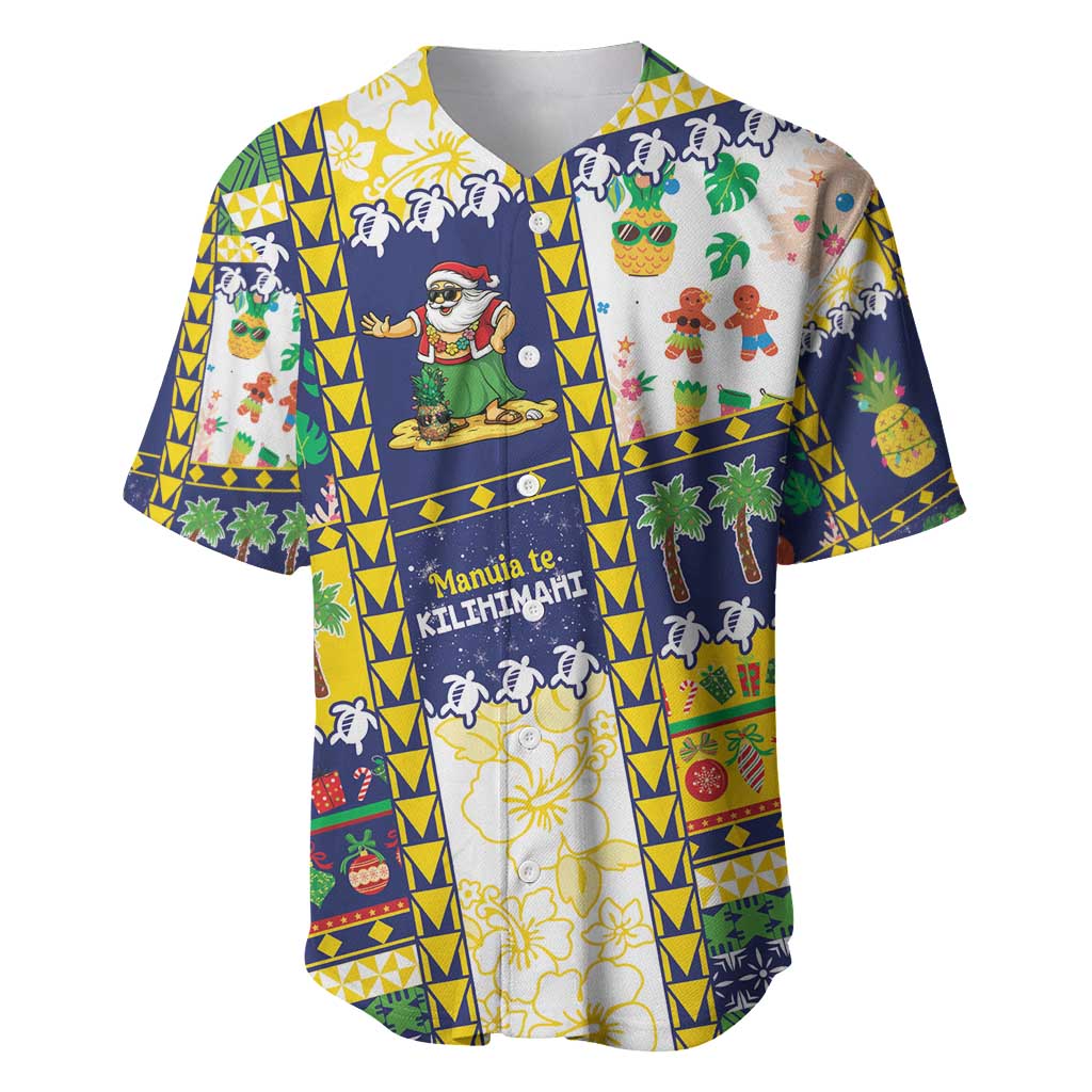 Tokelau Christmas Baseball Jersey Festive Beach Vibes - Polynesian Pride