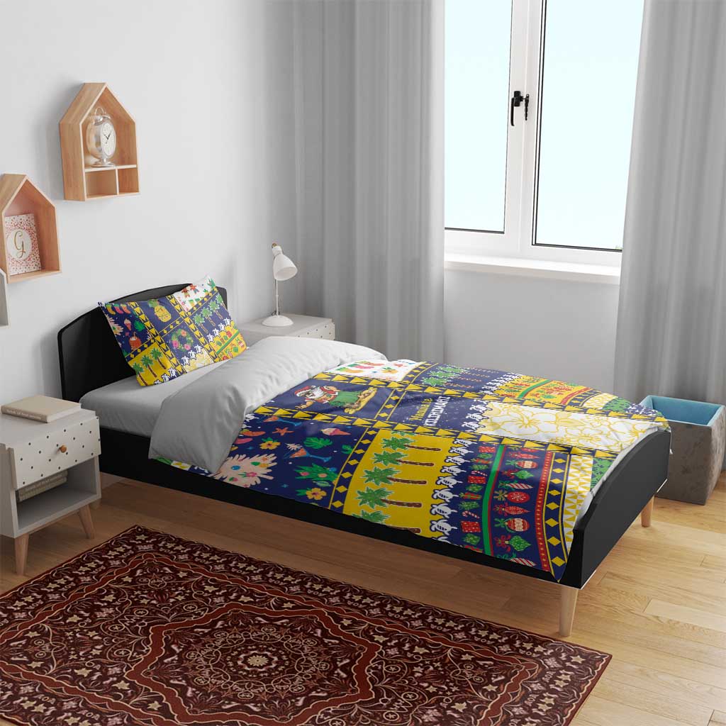 Tokelau Christmas Bedding Set Festive Beach Vibes - Polynesian Pride