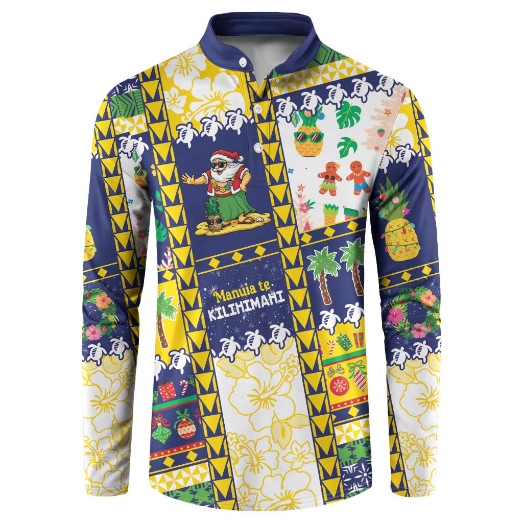 Tokelau Christmas Button Sweatshirt Festive Beach Vibes - Polynesian Pride