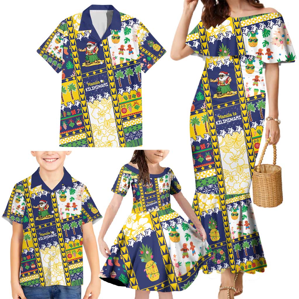 Tokelau Christmas Family Matching Mermaid Dress and Hawaiian Shirt Festive Beach Vibes - Polynesian Pride