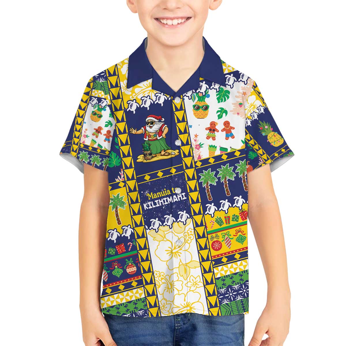 Tokelau Christmas Family Matching Off The Shoulder Long Sleeve Dress and Hawaiian Shirt Festive Beach Vibes - Polynesian Pride