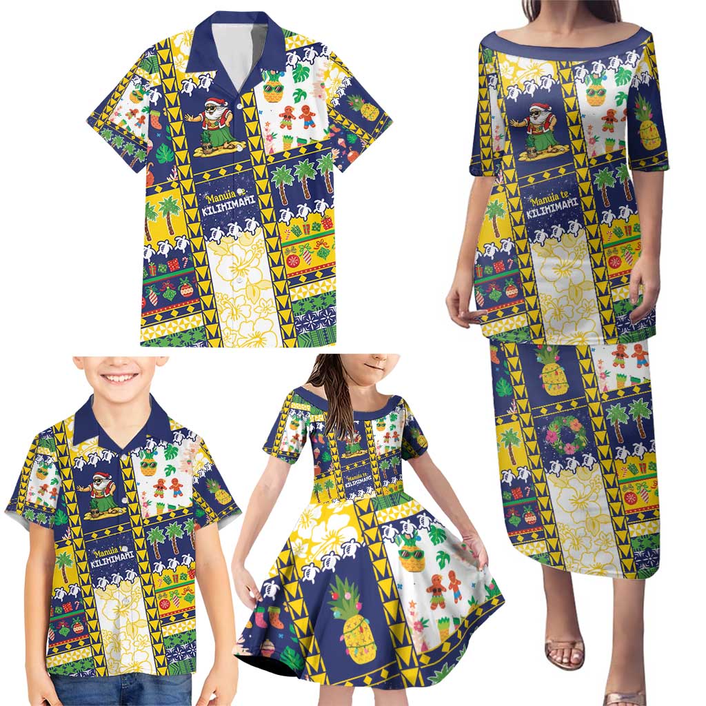 Tokelau Christmas Family Matching Puletasi and Hawaiian Shirt Festive Beach Vibes - Polynesian Pride