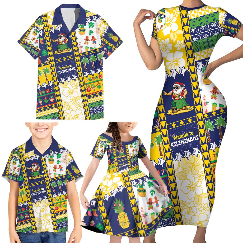 Tokelau Christmas Family Matching Short Sleeve Bodycon Dress and Hawaiian Shirt Festive Beach Vibes - Polynesian Pride