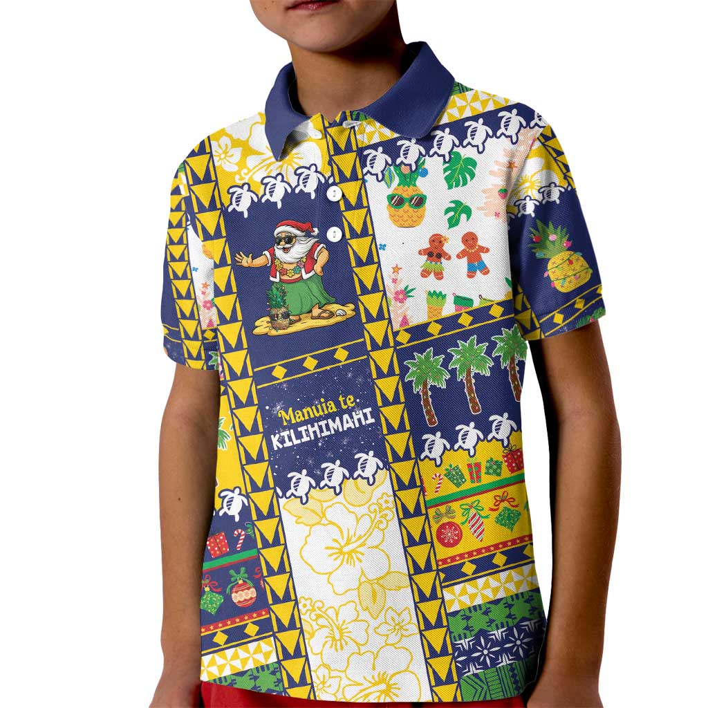 Tokelau Christmas Kid Polo Shirt Festive Beach Vibes - Polynesian Pride