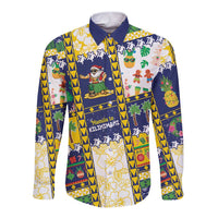 Tokelau Christmas Long Sleeve Button Shirt Festive Beach Vibes - Polynesian Pride