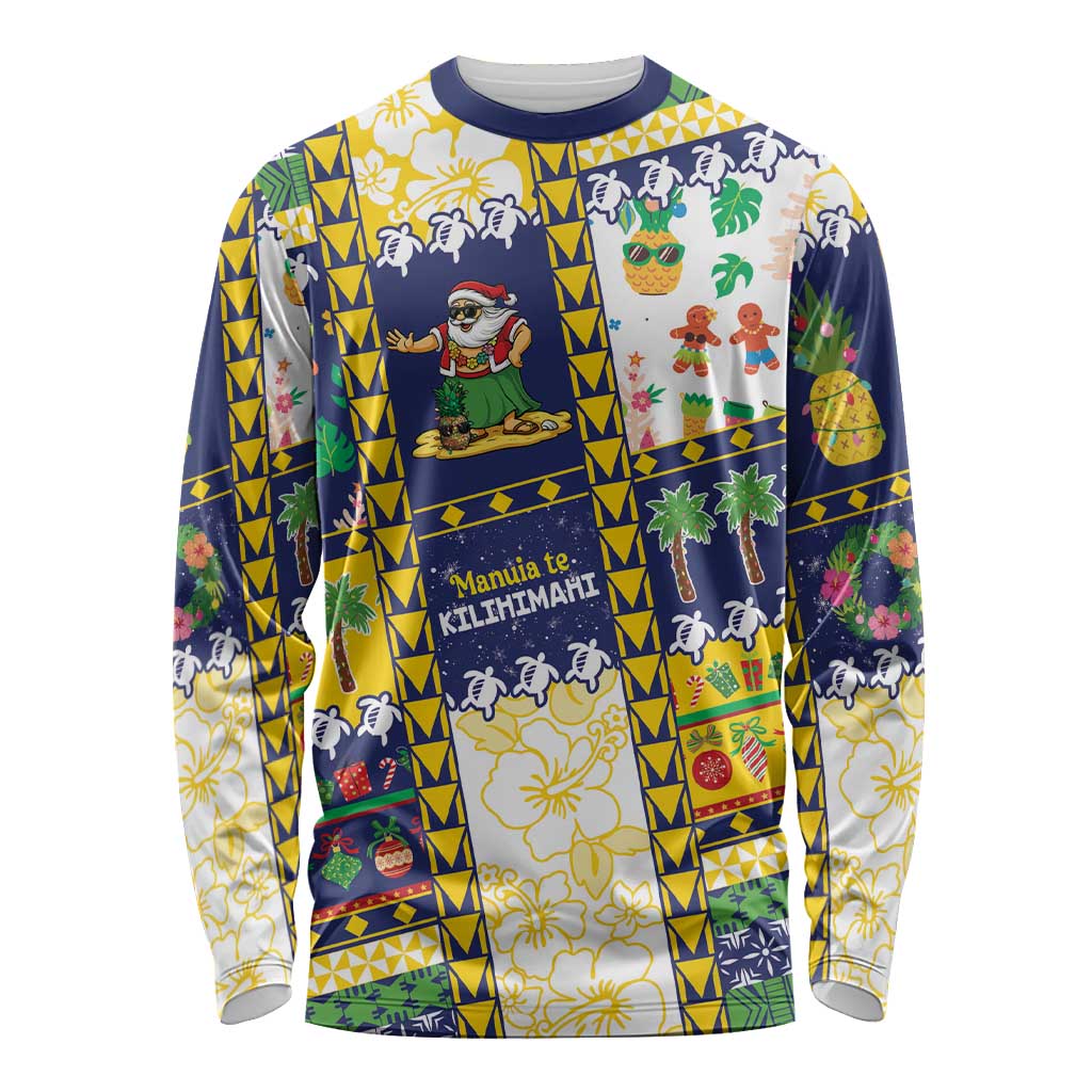 Tokelau Christmas Long Sleeve Shirt Festive Beach Vibes - Polynesian Pride