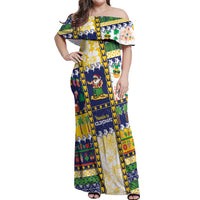 Tokelau Christmas Off Shoulder Maxi Dress Festive Beach Vibes - Polynesian Pride