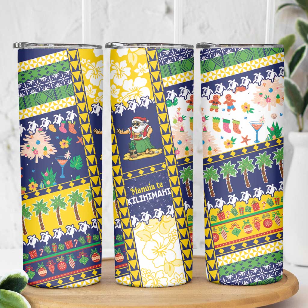 Tokelau Christmas Skinny Tumbler Festive Beach Vibes - Polynesian Pride