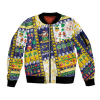 Tokelau Christmas Sleeve Zip Bomber Jacket Festive Beach Vibes - Polynesian Pride