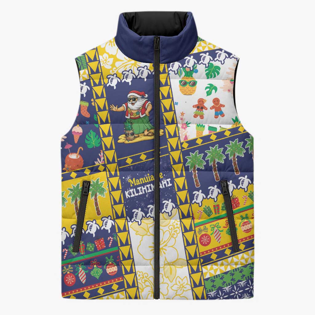 Tokelau Christmas Sleeveless Puffer Jacket Festive Beach Vibes - Polynesian Pride