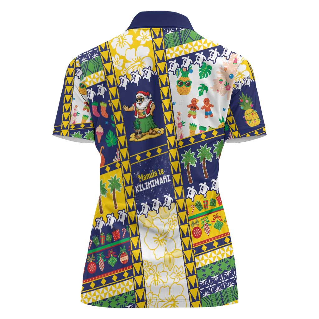 Tokelau Christmas Women Polo Shirt Festive Beach Vibes - Polynesian Pride