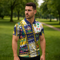 Tokelau Christmas Zipper Polo Shirt Festive Beach Vibes - Polynesian Pride