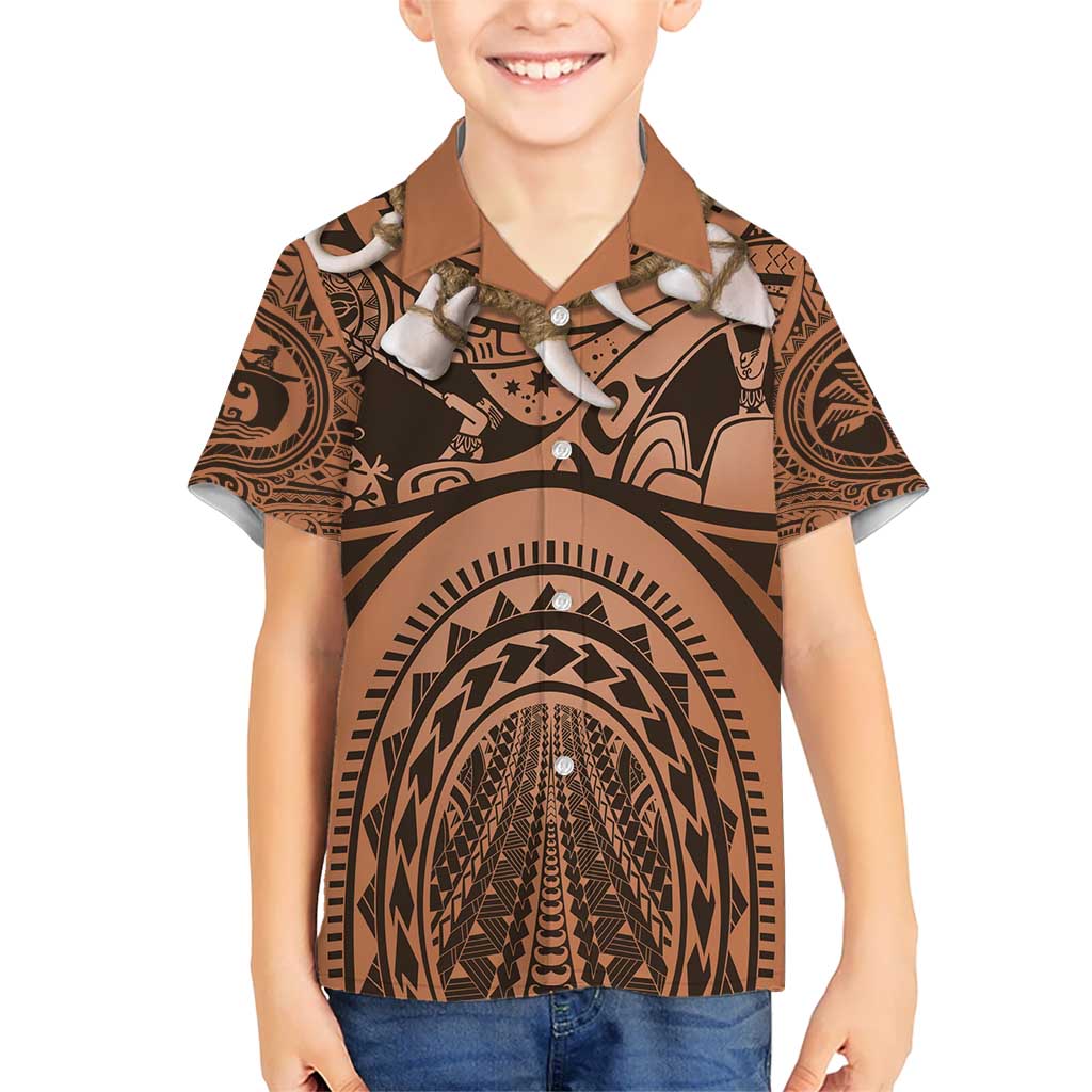 Polynesia Maui Tattoo Inspired Cosplay Costume Kid Hawaiian Shirt
