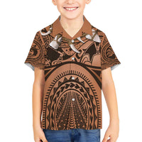 Polynesia Maui Tattoo Inspired Cosplay Costume Kid Hawaiian Shirt