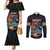 Hawaii Ikaika Couples Matching Mermaid Dress and Long Sleeve Button Shirt Hawaiian Mythic Koa Tribal Warrior