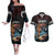 Hawaii Ikaika Couples Matching Off The Shoulder Long Sleeve Dress and Hawaiian Shirt Hawaiian Mythic Koa Tribal Warrior