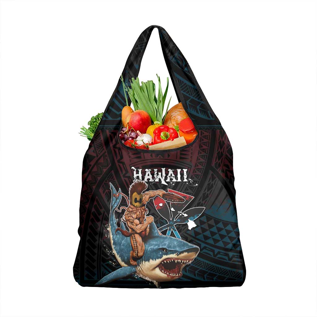 Hawaii Ikaika Grocery Bag Hawaiian Mythic Koa Tribal Warrior