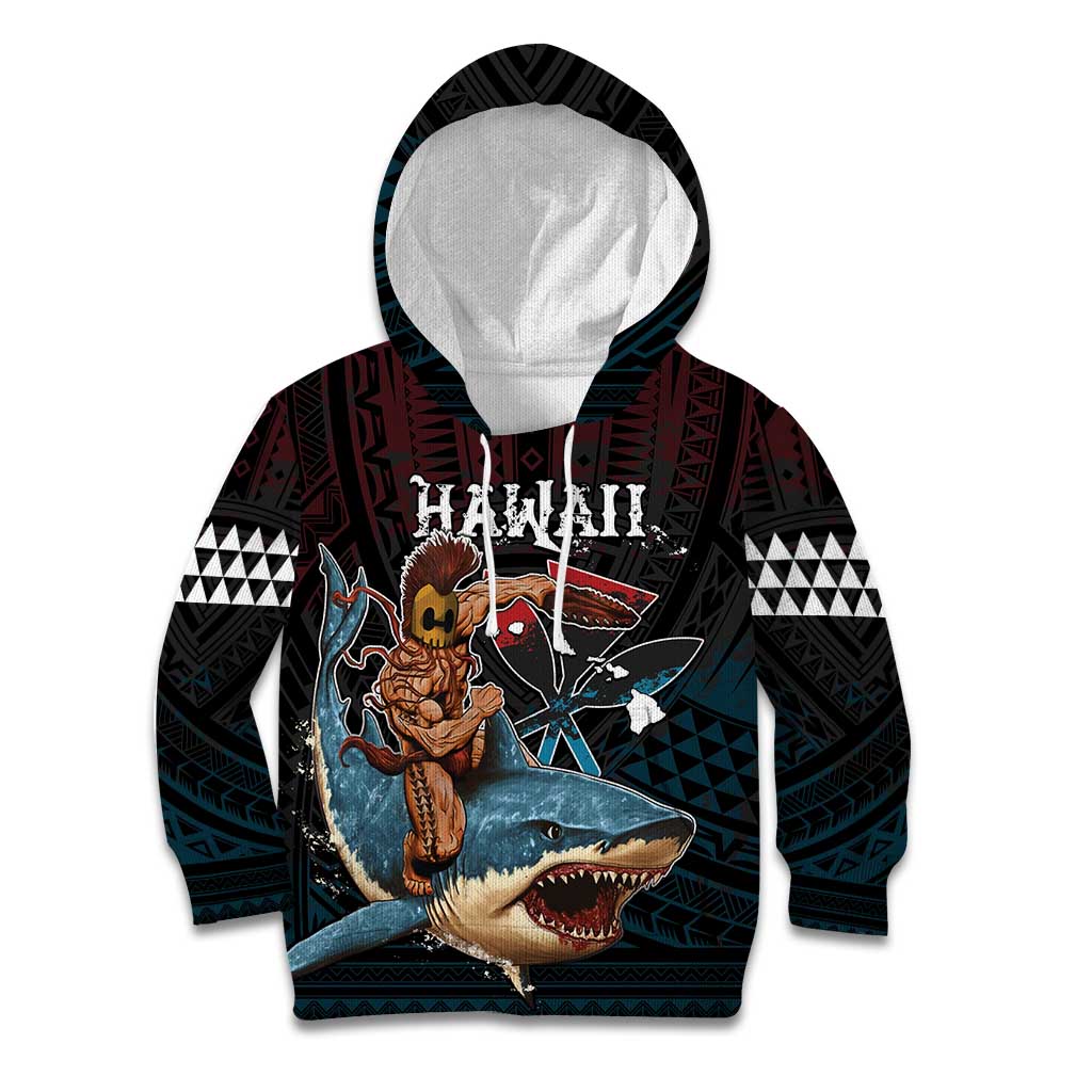 Hawaii Ikaika Kid Hoodie Hawaiian Mythic Koa Tribal Warrior