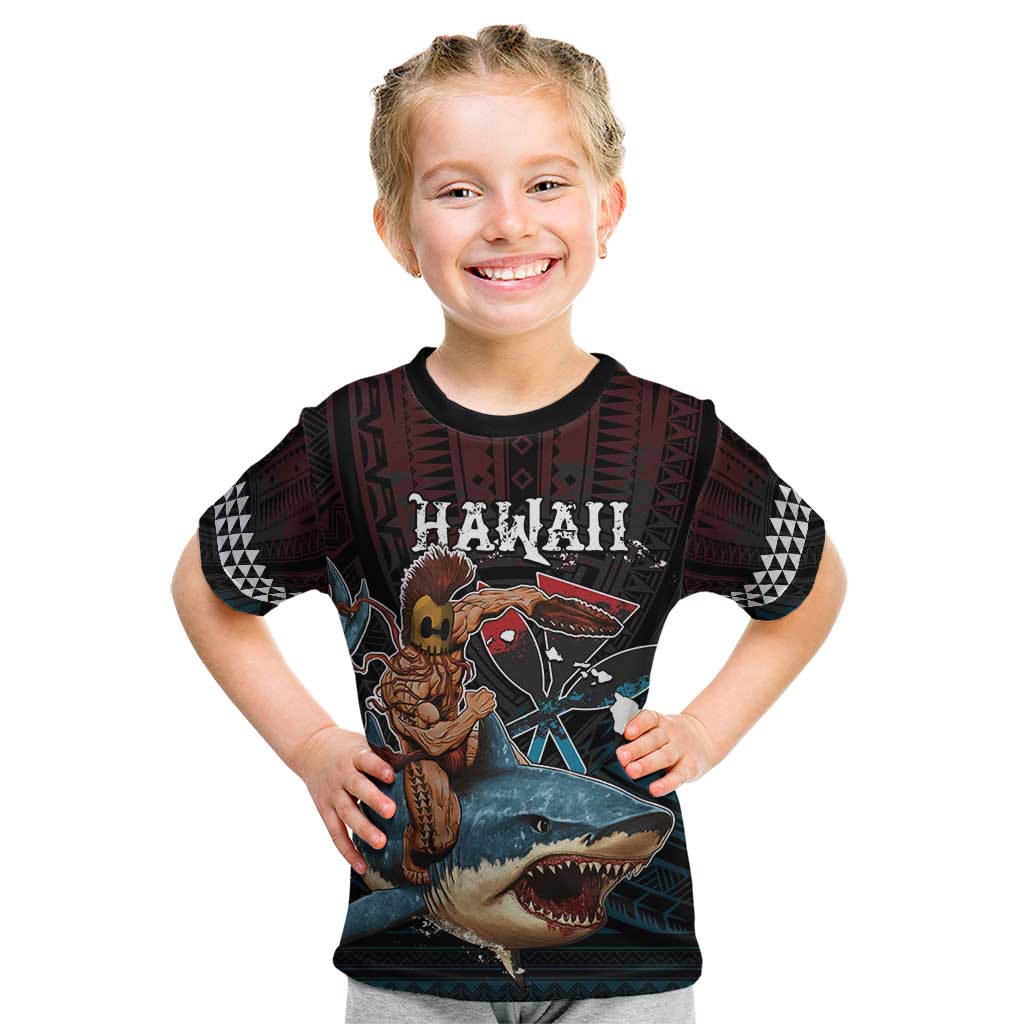 Hawaii Ikaika Kid T Shirt Hawaiian Mythic Koa Tribal Warrior