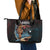 Hawaii Ikaika Leather Tote Bag Hawaiian Mythic Koa Tribal Warrior