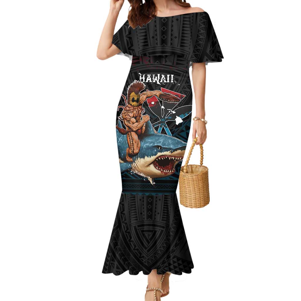 Hawaii Ikaika Mermaid Dress Hawaiian Mythic Koa Tribal Warrior