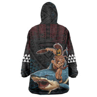 Hawaii Ikaika Wearable Blanket Hoodie Hawaiian Mythic Koa Tribal Warrior