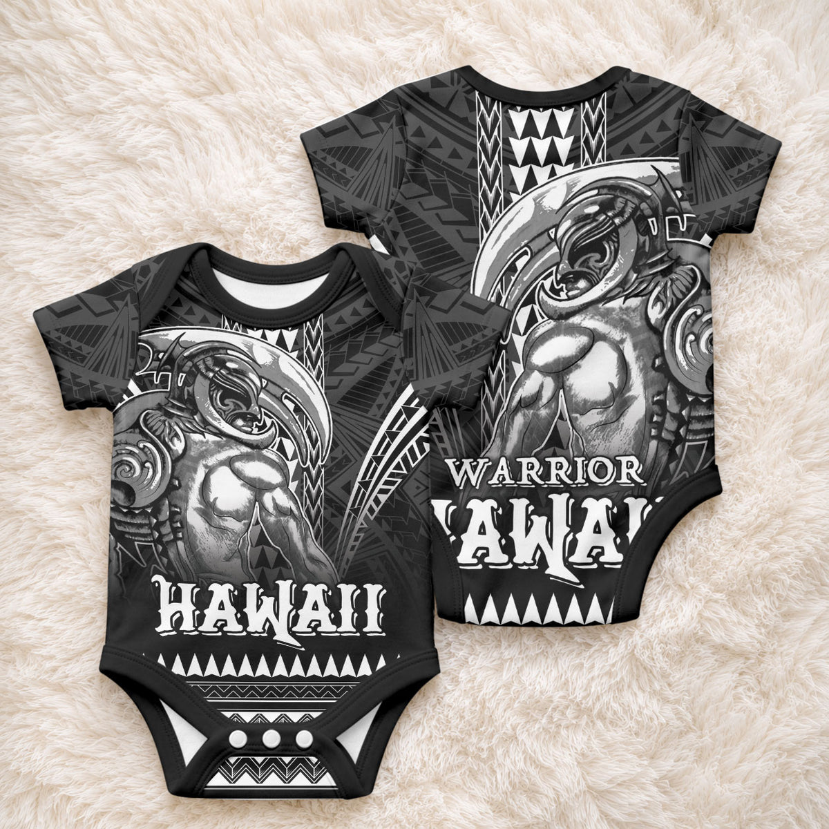 Hawaiian Ikaika Warrior Baby Onesie Tribal Pattern LT05 - Polynesian Pride
