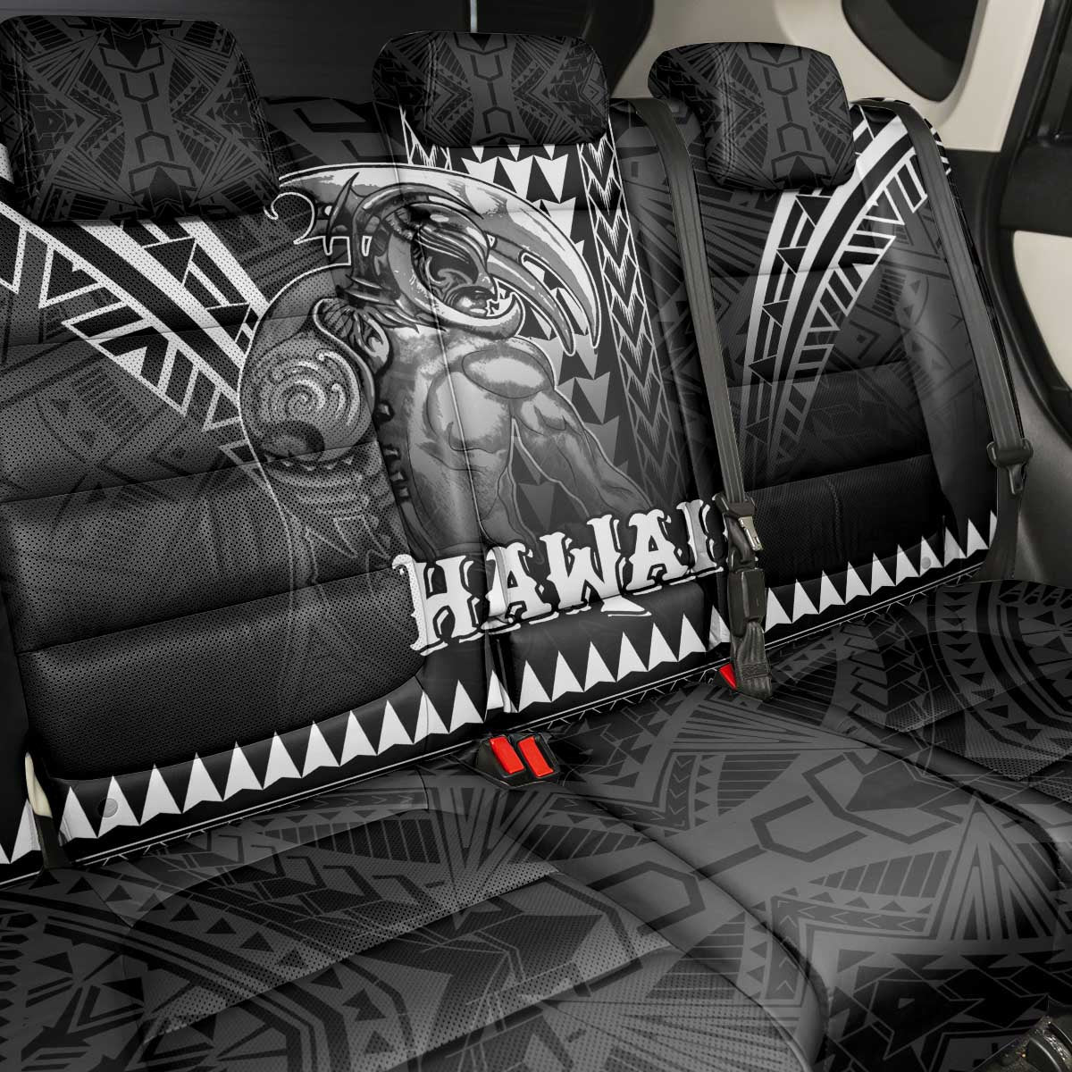 Hawaiian Ikaika Warrior Back Car Seat Cover Tribal Pattern
